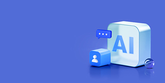 AI 아이콘과 대화 말풍선 일러스트